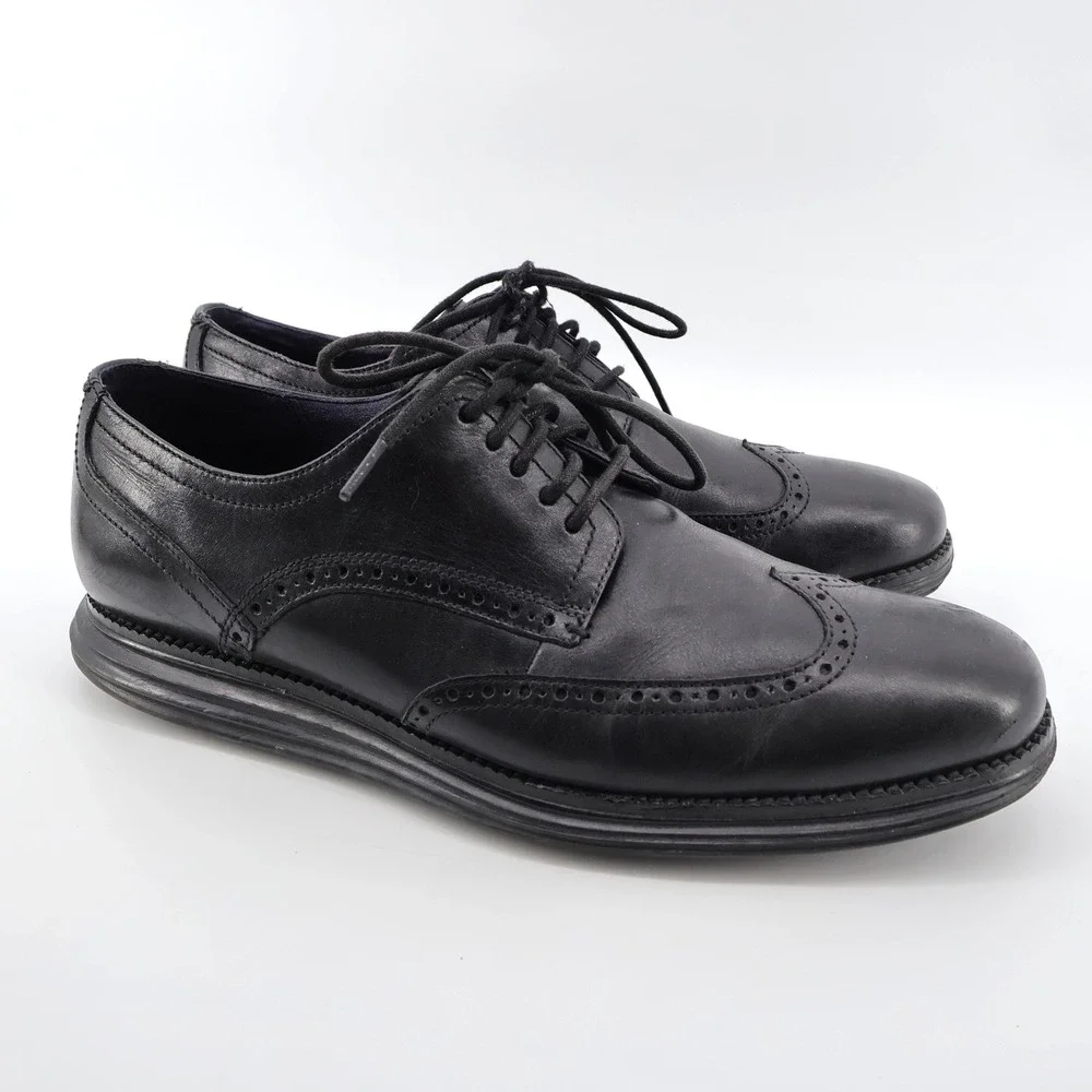 Cole Haan Original Grand Wingtip Oxford Black Mens‎ 11.5 M
